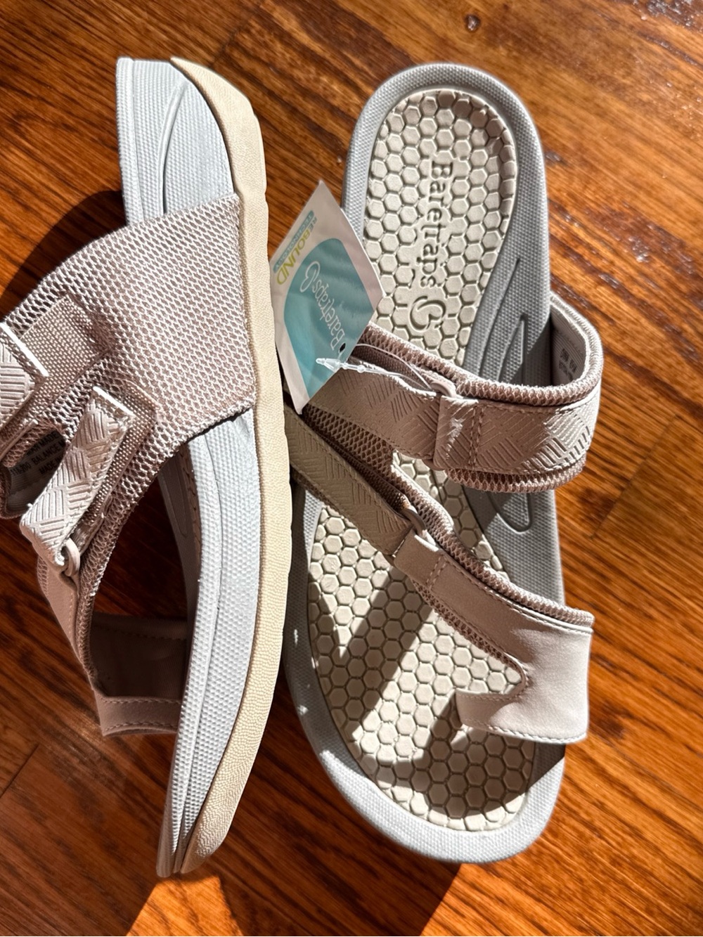 BareTraps Beige/Taupe Women's Comfort Slide Sandals